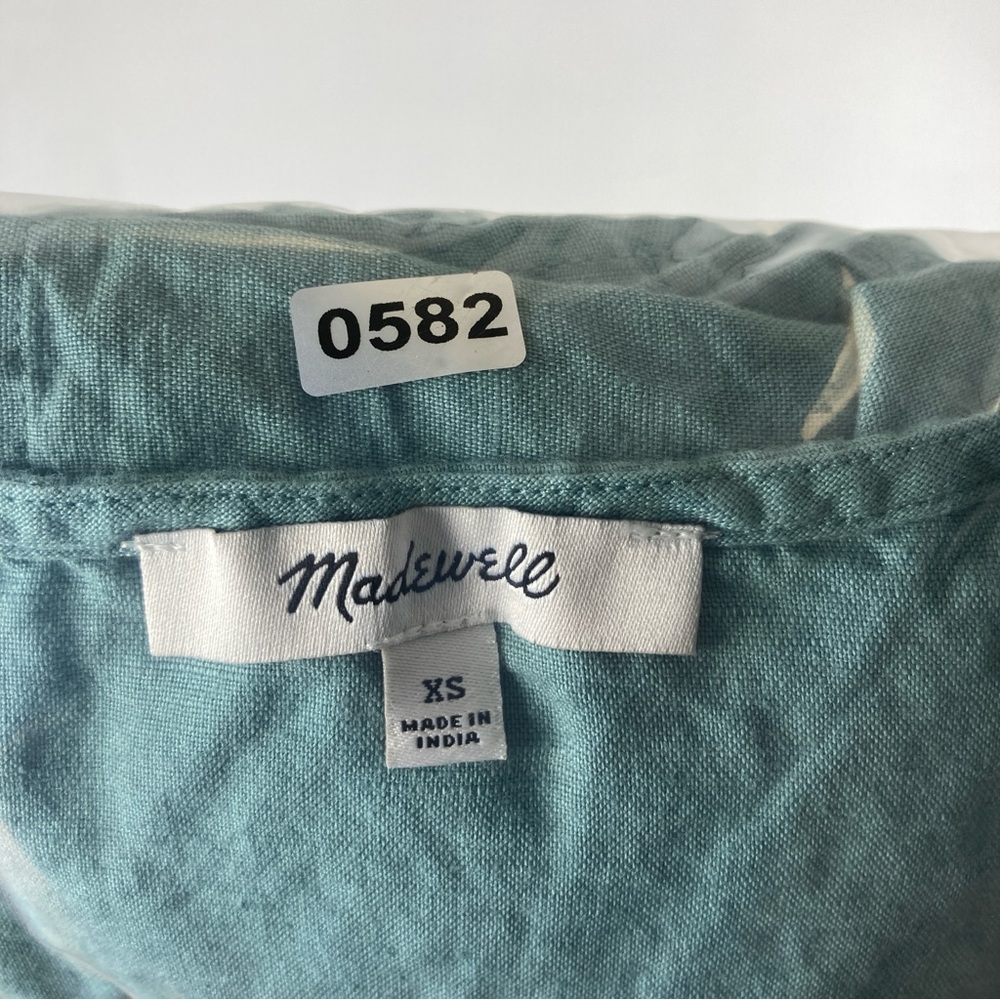 Madewell Mini Dress Babydoll Womens XS Green Alexandra Button Front Cottagecore - Picture 15 of 15